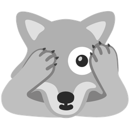 face with peeking eye and wolf