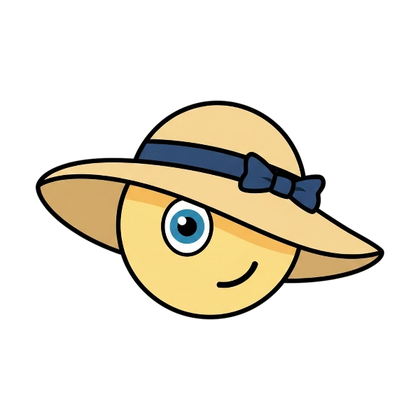 Face with peeking eye and Woman’s hat