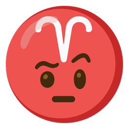 face with raised eyebrow and Aries