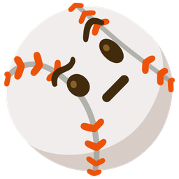 face with raised eyebrow and baseball