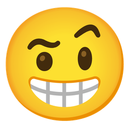 Face with raised eyebrow and Beaming face with smiling eyes