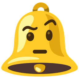 face with raised eyebrow and bell