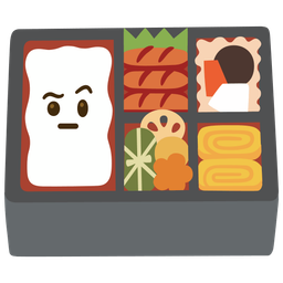 face with raised eyebrow and bento box