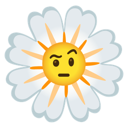 face with raised eyebrow and blossom