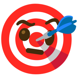 face with raised eyebrow and bow and arrow