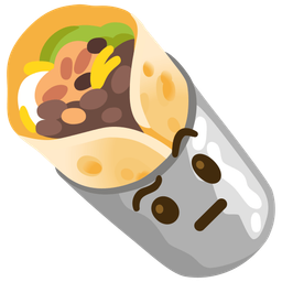 face with raised eyebrow and burrito