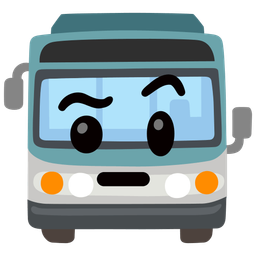 face with raised eyebrow and bus