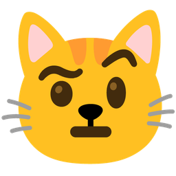 face with raised eyebrow and cat face