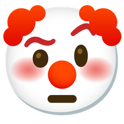 face with raised eyebrow and clown face