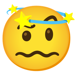 face with raised eyebrow and dizzy