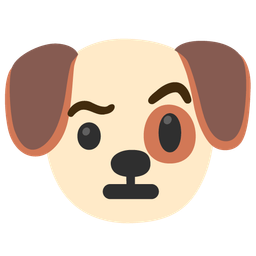 face with raised eyebrow and dog face
