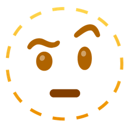 face with raised eyebrow and dotted line face