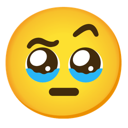 face with raised eyebrow and face holding back tears