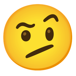 face with raised eyebrow and face with diagonal mouth