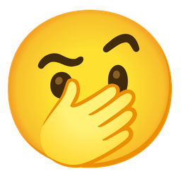 face with raised eyebrow and face with open eyes and hand over mouth