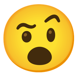 face with raised eyebrow and face with open mouth