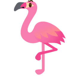 face with raised eyebrow and flamingo