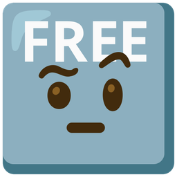 face with raised eyebrow and FREE button
