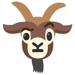 face with raised eyebrow and goat