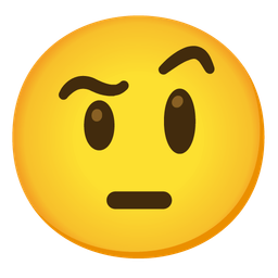 Face with raised eyebrow and Grinning face with big eyes