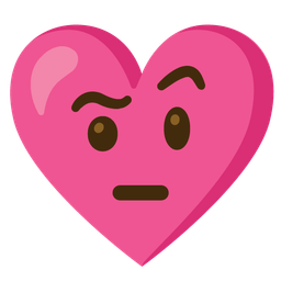 face with raised eyebrow and heart with ribbon