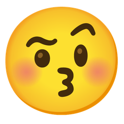Face with raised eyebrow and Kissing face with closed eyes