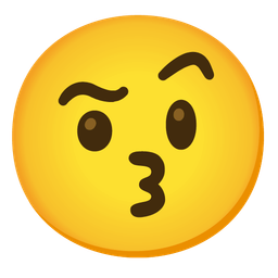 Face with raised eyebrow and Kissing face with smiling eyes