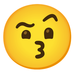 Face with raised eyebrow and Kissing face