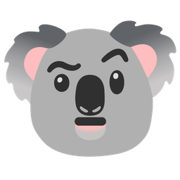 face with raised eyebrow and koala