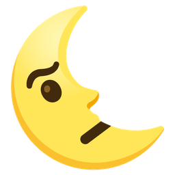 face with raised eyebrow and last quarter moon face