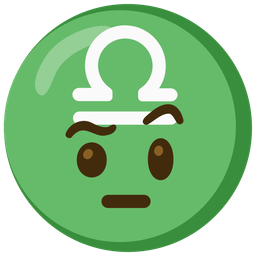 face with raised eyebrow and Libra