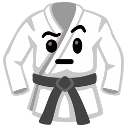 face with raised eyebrow and martial arts uniform