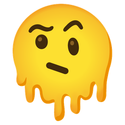 Face with raised eyebrow and Melting face