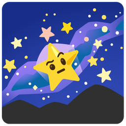 face with raised eyebrow and milky way