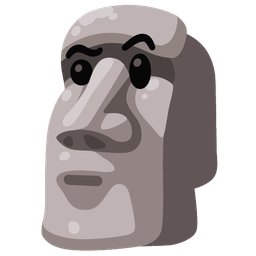 face with raised eyebrow and moai