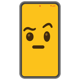 face with raised eyebrow and mobile phone