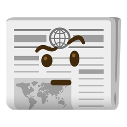 face with raised eyebrow and newspaper