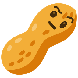 face with raised eyebrow and peanuts