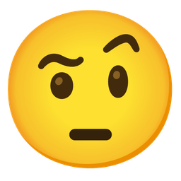 face with raised eyebrow and pensive face