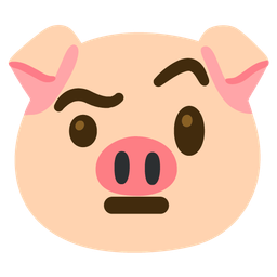 face with raised eyebrow and pig face