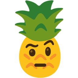 face with raised eyebrow and pineapple