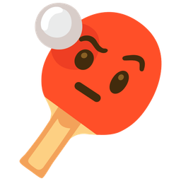 face with raised eyebrow and ping pong