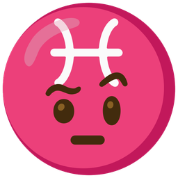 face with raised eyebrow and Pisces