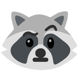 face with raised eyebrow and raccoon