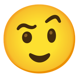 face with raised eyebrow and relieved face