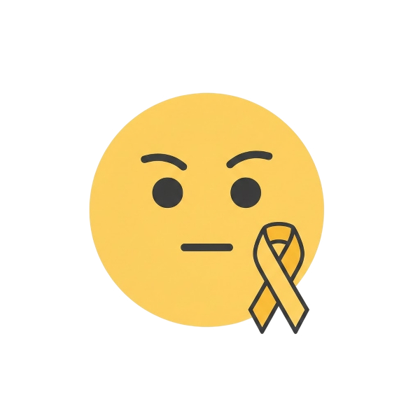 Face with raised eyebrow and Reminder ribbon