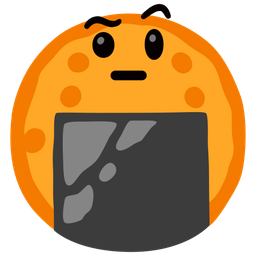 face with raised eyebrow and rice cracker