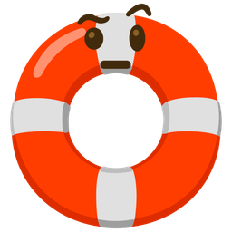 face with raised eyebrow and ring buoy