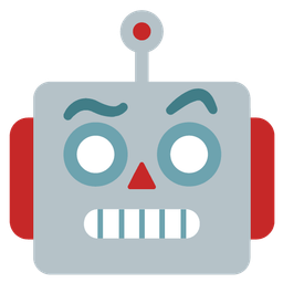 face with raised eyebrow and robot