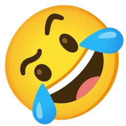 Face with raised eyebrow and Rolling on the floor laughing